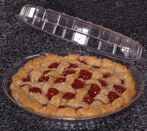 Pactiv Showpie Clear 8 inch Shallow Hinged Lid Container, 17.80 Ounce Capacity -- 85 per case