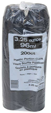 Pactiv HIPS Translucent Ebony Portion Cup, 3.25 Ounce Capacity -- 3000 per case