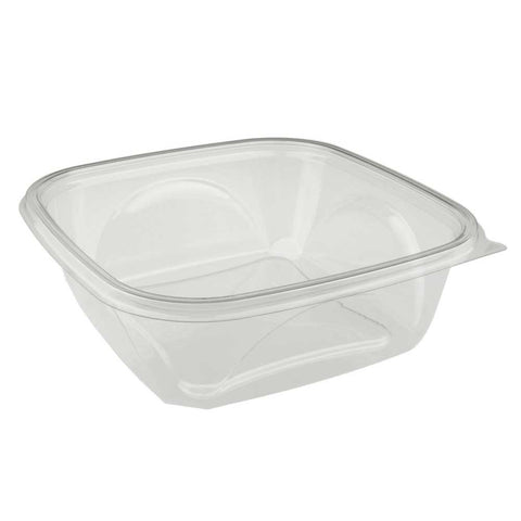 Pactiv Earthchoice Clear Square PET Bowl Base, 64 Ounce Capacity -- 150 per case