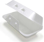 Pactiv SmartLock Polystyrene Foam Large White Carryout Hinged-Lid Container, 8 Ounce Capacity -- 220 per case
