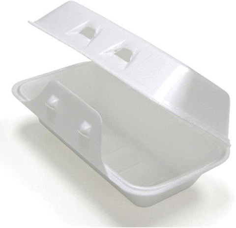 Pactiv SmartLock Polystyrene Foam Large White Carryout Hinged-Lid Container, 8 Ounce Capacity -- 220 per case