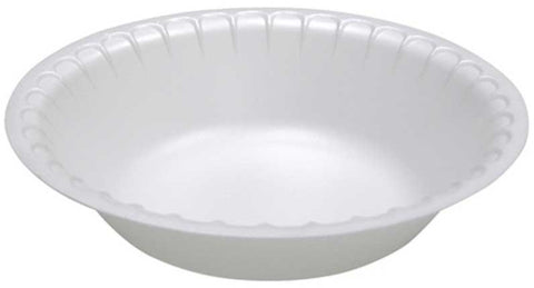Pactiv Foam White Round Satinware Bowl, 12 Ounce Capacity -- 1000 per case