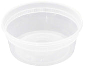 Pactiv Polypropylene Clear Translucent Microwaveable Round Deli Cup with Lid, 8 Ounce Capacity -- 240 per case