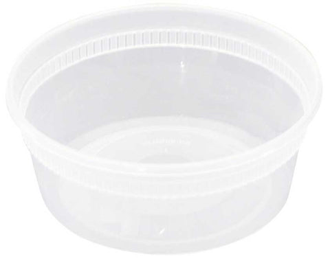 Pactiv Polypropylene Clear Translucent Microwaveable Round Deli Cup with Lid, 8 Ounce Capacity -- 240 per case