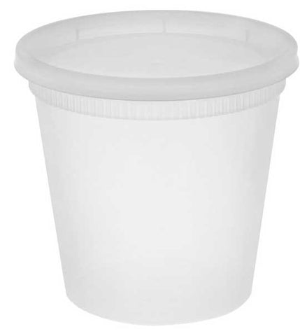 Pactiv DELItainer Translucent Polypropylene Microwavable Round Takeout Container and Lid Combo, 24 Ounce Capacity -- 240 per case