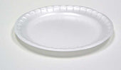 Pactiv Foam White 1 Compartment Round Satinware Bread and Butter Plate, 4 Ounce Capacity -- 1000 per case