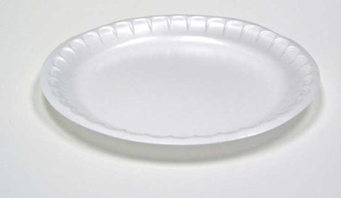 Pactiv Foam White 1 Compartment Round Satinware Bread and Butter Plate, 4 Ounce Capacity -- 1000 per case