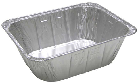 Pactiv Silver Half-Size Extra Deep Aluminum Foil Steam Table Pan, 8.5 x 2 inch -- 100 per case