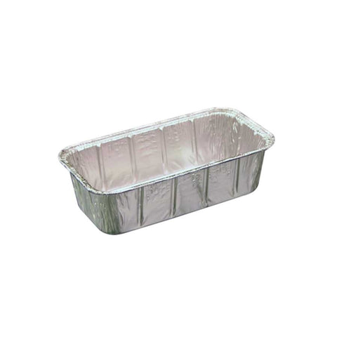 Pactiv Rectangular Aluminum Silver Curl Loaf Pan, 2 Pound -- 300 per case
