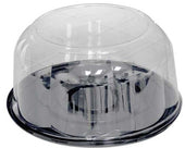 Pactiv RPET 9 inch Black Base Cake Container with 5.25 inch Rose Dome Lid, 64 Ounce Capacity -- 40 per case