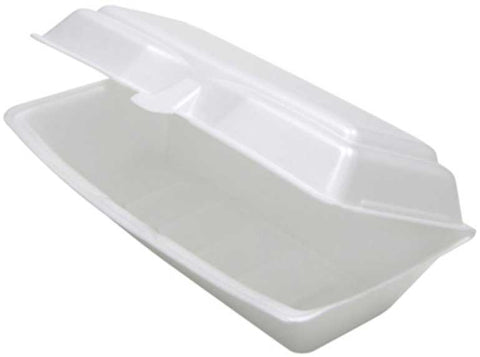 Pactiv Foam White Hoagie/Sandwich Container, 9.75 x 5 x 3.25 inch -- 560 per case