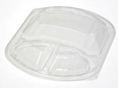 Pactiv OPS Dry Anti-Fog Clear Large Meal Master 3 Compartment Dome Lid Only, 9.375 x 8 x 1.25 inch -- 252 per case