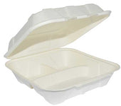 Pactiv EarthChoice SmartLock Polypropylene White Microwavable 3 Compartment Takeout Container, 32 Ounce Capacity -- 120 per case