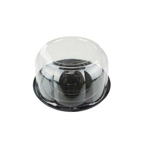 Pactiv Black Polyethylene Terephthalate Cake Container with Clear Rose Dome -- 110 per case