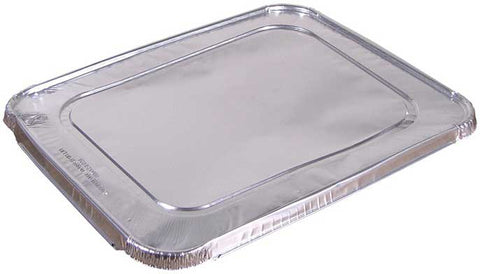 Pactiv Silver Aluminum Foil Flat Cover for Half-Size Steam Table Pan, 12.3125 x 9.9375 x 0.625 inch -- 100 per case