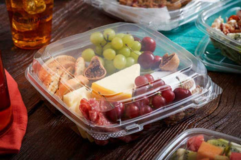 Pactiv Clear Advantage Recycled Plastic Hinged Lid 1 Compartment Takeout Deli Container, 1 Ounce Capacity -- 200 per case