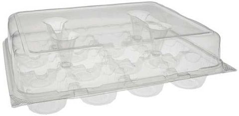 Pactiv Foodservice PETE Clear 12 Count Cupcake Clamshell Container, 64 Ounce Capacity -- 115 per case
