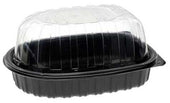Pactiv Polypropylene Black Base Medium Hot Roaster Display Takeout Container with Clear Dome Lid, 32 Ounce Capacity -- 110 per case