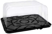 Pactiv RPET 1/8 Sheet Black Base and 5 inch Rose Dome Lid, 15 Ounce Capacity -- 50 per case