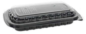 Pactiv TFPP Black/Clear Half Slab Rib Container, 10.01 x 7.09 x 2.12 inch -- 90 per case