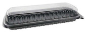 Pactiv Zip Seal OPS Black Base Full Slab Rib Container with Clear Dome Lid and Fog Guard, 24 Ounce Capacity -- 70 per case