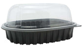 Pactiv Polypropylene Black Base Hot Large Roaster Display Takeout Container with Clear Dome Lid, 50 Ounce Capacity -- 95 per case