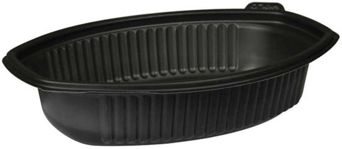 Pactiv TFPP Black Oval Casserole Base, 12 Ounce Capacity -- 250 per case