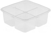 Pactiv RPET Clear Square 4 Compartment Shallow Container, 6 inch -- 360 per case