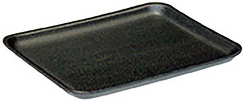 Pactiv Polystyrene Foam 8S Black Supermarket Tray, 10 x 8 x 0.65 inch -- 500 per case