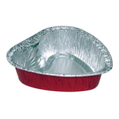 Pactiv Aluminum Red Coated Outside Small Heart Pan, 12 Ounce Capacity -- 100 per case