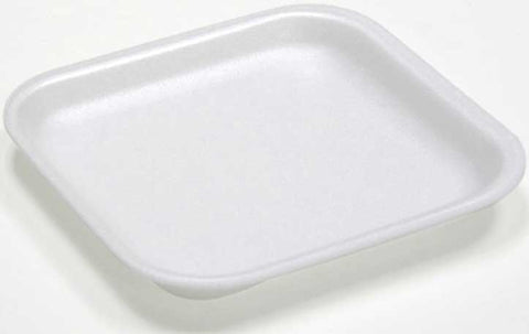 Pactiv Polystyrene Foam Number 1S White Supermarket Tray, 5.1 x 5.1 x 0.65 inch -- 1000 per case