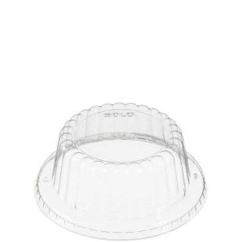 Solo Clear Polyethylene Terephthalate Flat Top Dome Lid Only -- 1000 per case