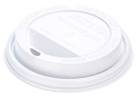 Solo Traveler White Cappuccino Style Dome Lid with Sip Hole -- 1000 per case