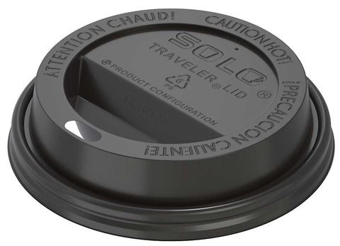 Solo Traveler Black Dome Lid Fits 8 Ounce Hot Cup -- 1000 per case