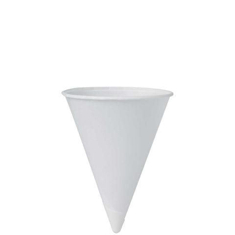 Solo Bare by Solo Eco-Forward White Treated Paper Cone Water Cup, 4 Ounce Capacity -- 5000 per case