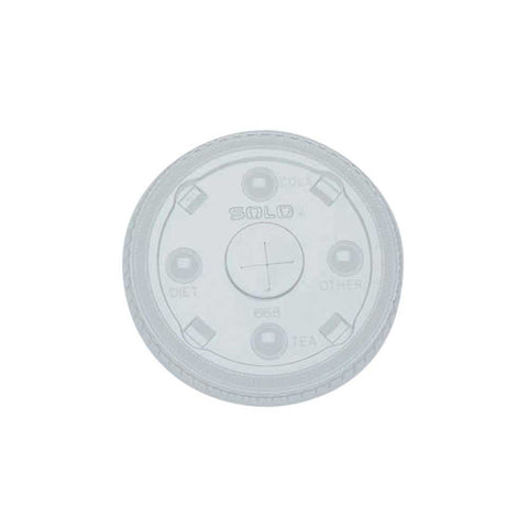 Solo Clear Polyethylene Straw Slot Lid for 15-20 Ounce Cold Cup -- 1000 per case