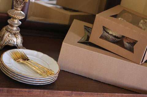 Southern Champion Tray Kraft Paper 2 Corner Window Box, 9 x 9 x 2.5 inch -- 200 per case
