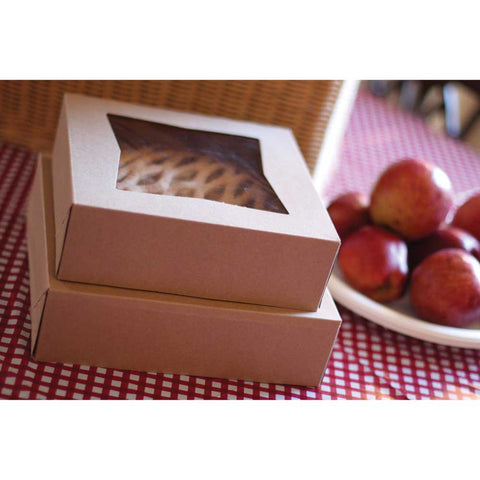 Southern Champion Tray Kraft Window Bakery Box, 8 x 8 x 2.5 inch -- 200 per case