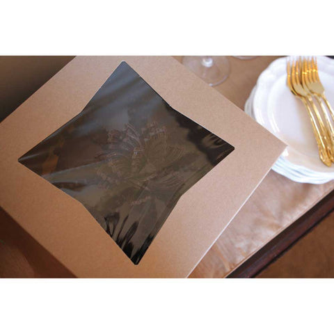 Southern Champion Tray Kraft Window Bakery Box, 8 x 8 x 2.5 inch -- 200 per case