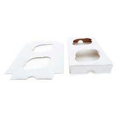 Southern Champion Tray White/Brown Clay Coated Kraft Paperboard 2 Compartments Cupcake Insert, 7.88 x 3.88 x 0.88 inch -- 200 per case