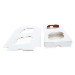 Southern Champion Tray White/Brown Clay Coated Kraft Paperboard 2 Compartments Cupcake Insert, 7.88 x 3.88 x 0.88 inch -- 200 per case