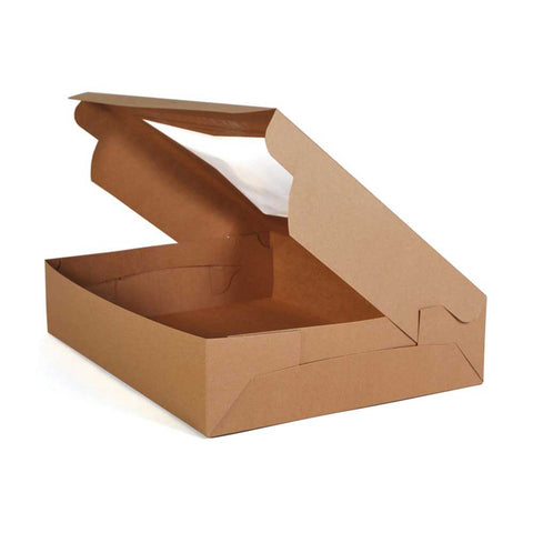 Southern Champion Tray Rectangular Kraft Paperboard Lock Corner Window Box, 19 x 14 x 4 inch -- 50 per case
