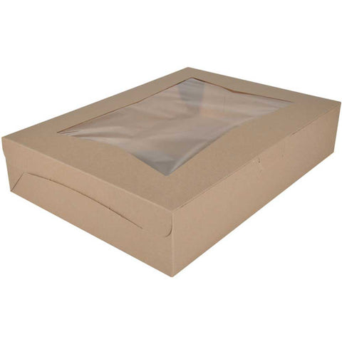 Southern Champion Tray Rectangular Kraft Paperboard Lock Corner Window Box, 19 x 14 x 4 inch -- 50 per case