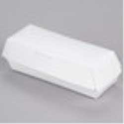 Southern Champion Tray Rectangular White Paper Hot Dog Clamshell Container, 6 1/8 x 2 1/8 x 2 1/4 inch -- 500 per case