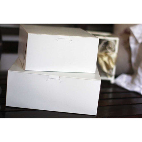 Southern Champion Tray White Clay Coated Board Lock Corner Plain Bakery Box, 10 x 10 x 6 inch -- 100 per case