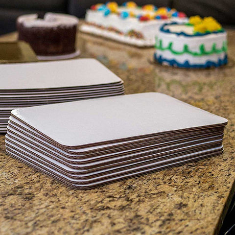 Southern Champion Bright White Corrugated Cardboard Rectangular Half Sheet Cake Pad, 19 x 14 inch -- 50 per case
