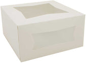 Southern Champion Tray White Solid Bleached Sulfate Paperboard Window Bakery Box, 8 x 8 x 4 inch -- 150 per case