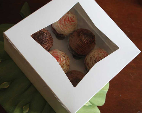 SCT White Window Bakery Donut Box, 9 x 9 x 2.5 inch -- 200 per case