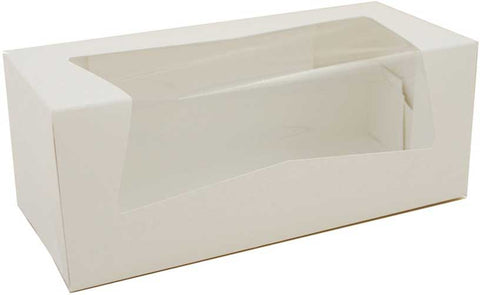 SCT 6 Corner White Window Bakery Box, 9 x 4 x 3 1/2 inch -- 200 per case