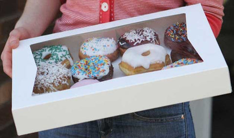 SCT White Plain Window Bakery Box, 12 x 8 x 2 1/4 inch -- 200 per case